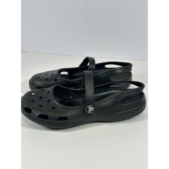 Crocs Karin Mary Jane Slingback Slip-On Comfort Shoes Black Women's Size 8W - Picture 3 of 7